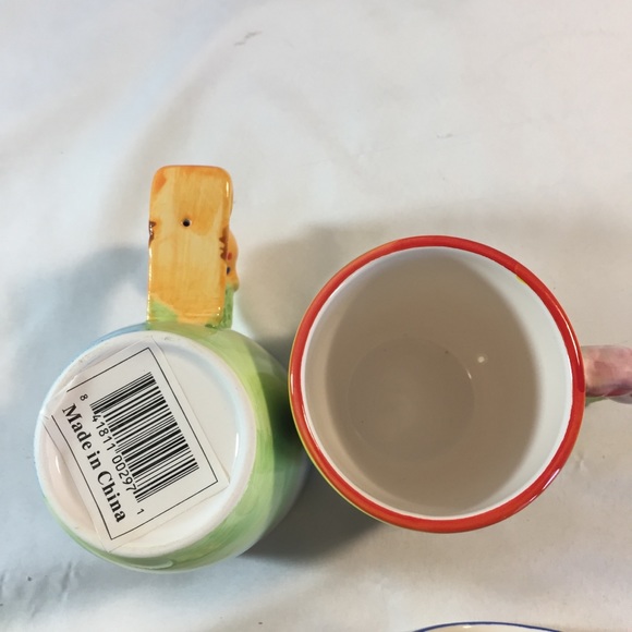 4 vintage ceramic animal mug set dog pig bear dear - Picture 4 of 12